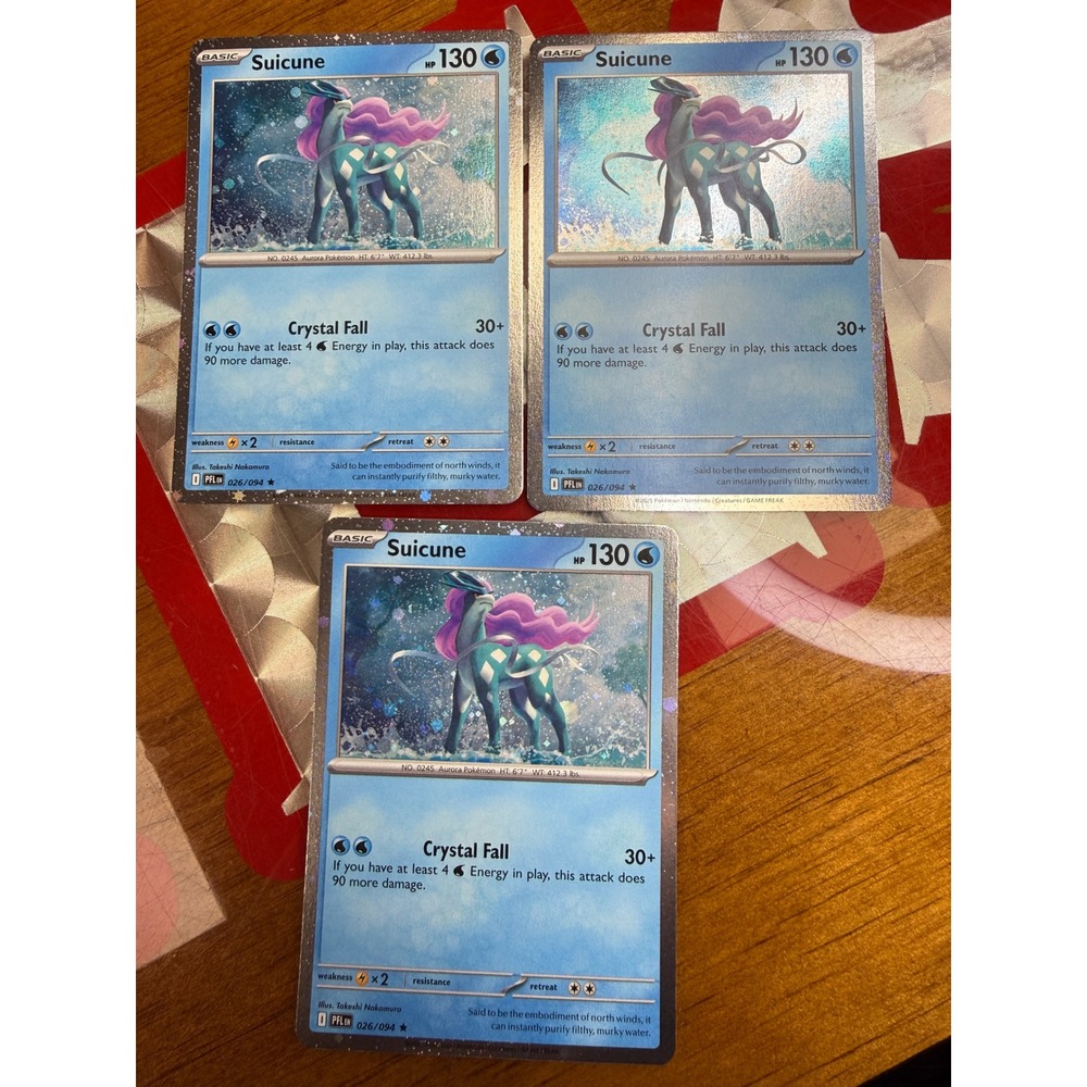 Pokemon Suicune 026/094 XY Primal Clash Rare Holo Water Type Card of 3